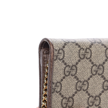 Gucci GG Supreme Monogram Web Ophidia Wallet On Chain Brown 10 of 11