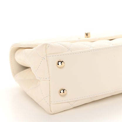 Chanel Caviar Quilted Mini Coco Handle Flap White 9 of 12