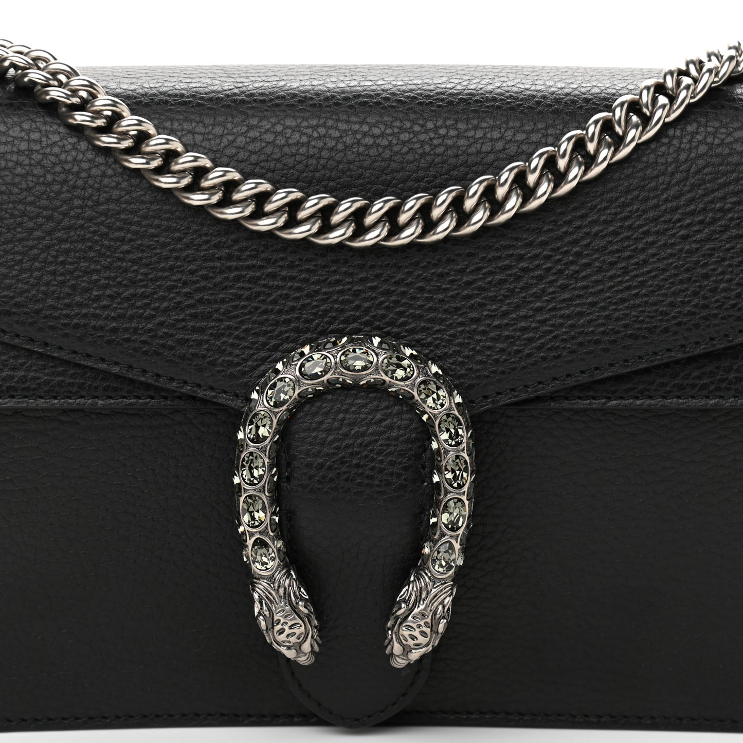 Pebbled Calfskin Small Dionysus Shoulder Bag Black