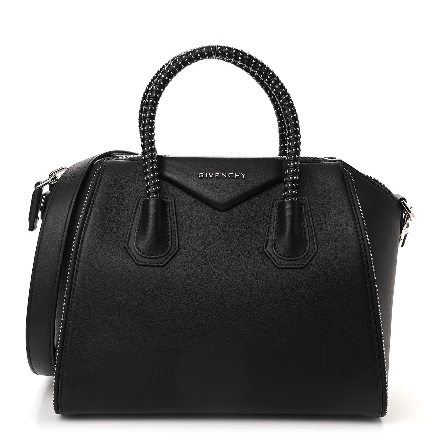 Calfskin Small Studded Antigona Black