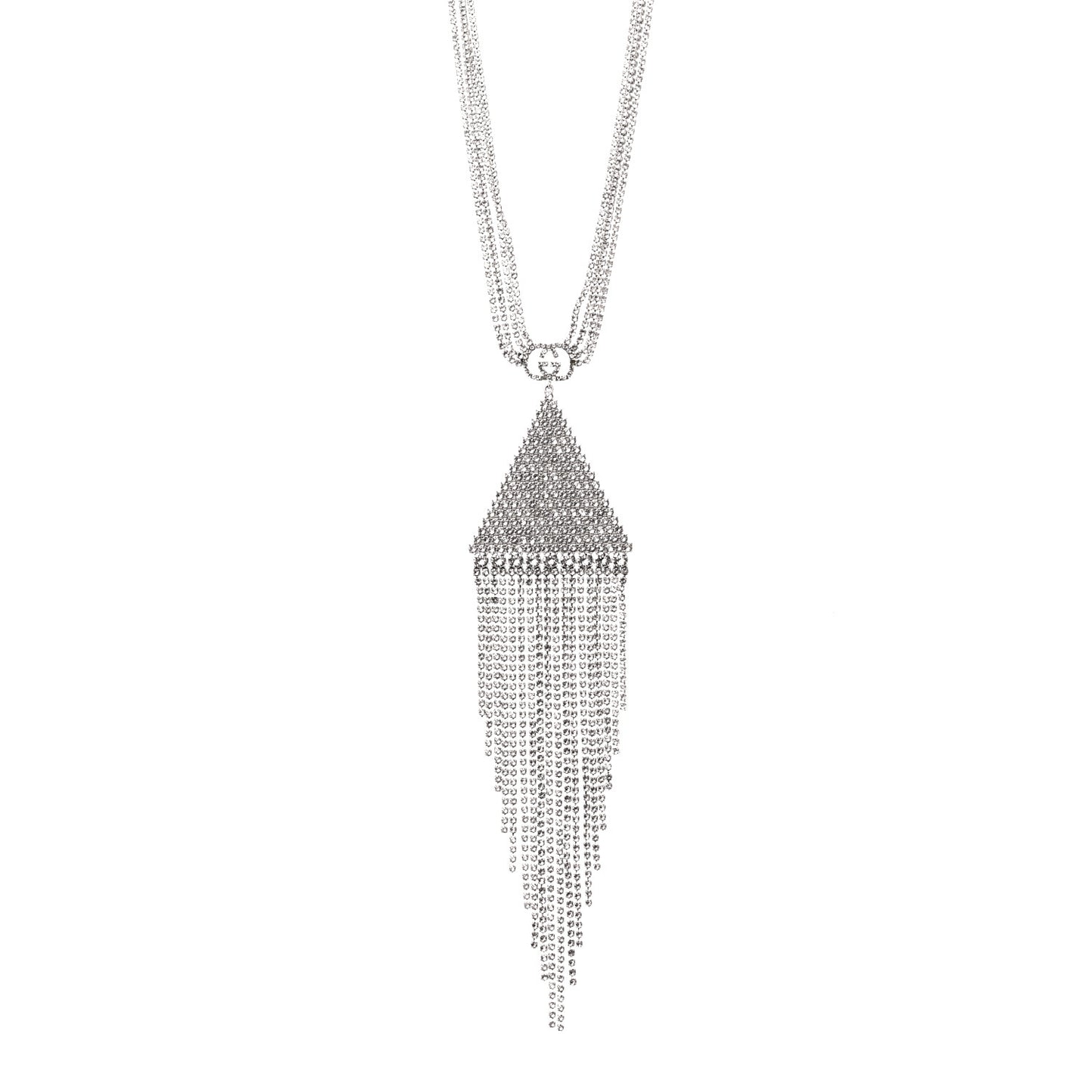 Crystal Double G Fringe Pendant Necklace