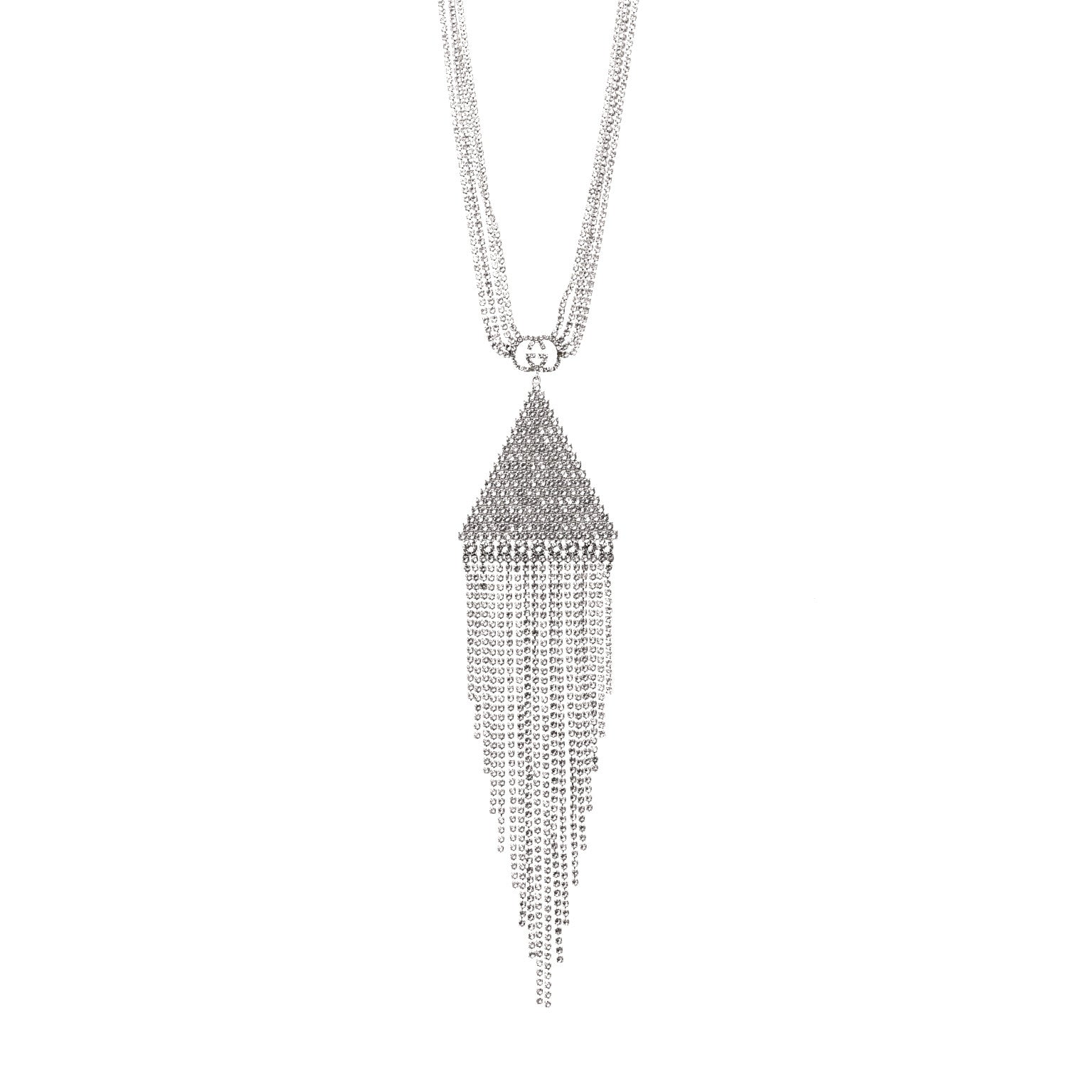 Gucci Crystal Double G Fringe Pendant Necklace 1 of 7