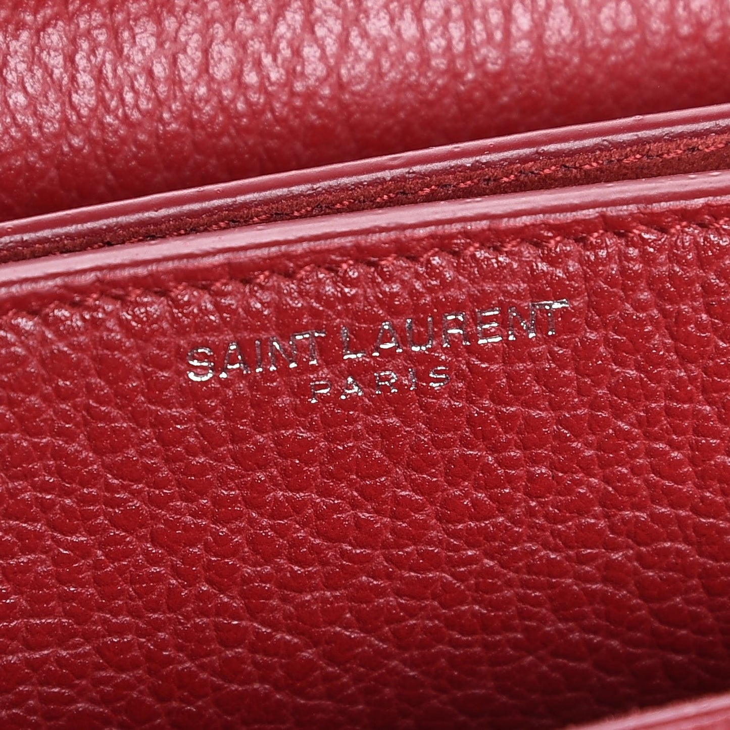 Grained Calfskin Medium Monogram Sunset Satchel Red