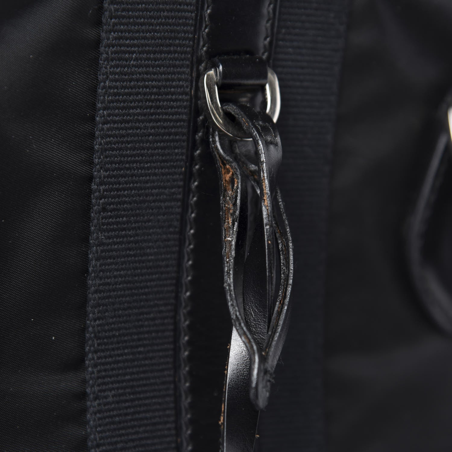 Prada Tessuto Nylon Box Calf Bowling Bag Black 8 of 11