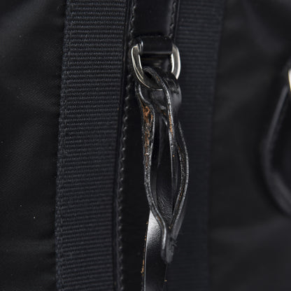 Prada Tessuto Nylon Box Calf Bowling Bag Black 8 of 11