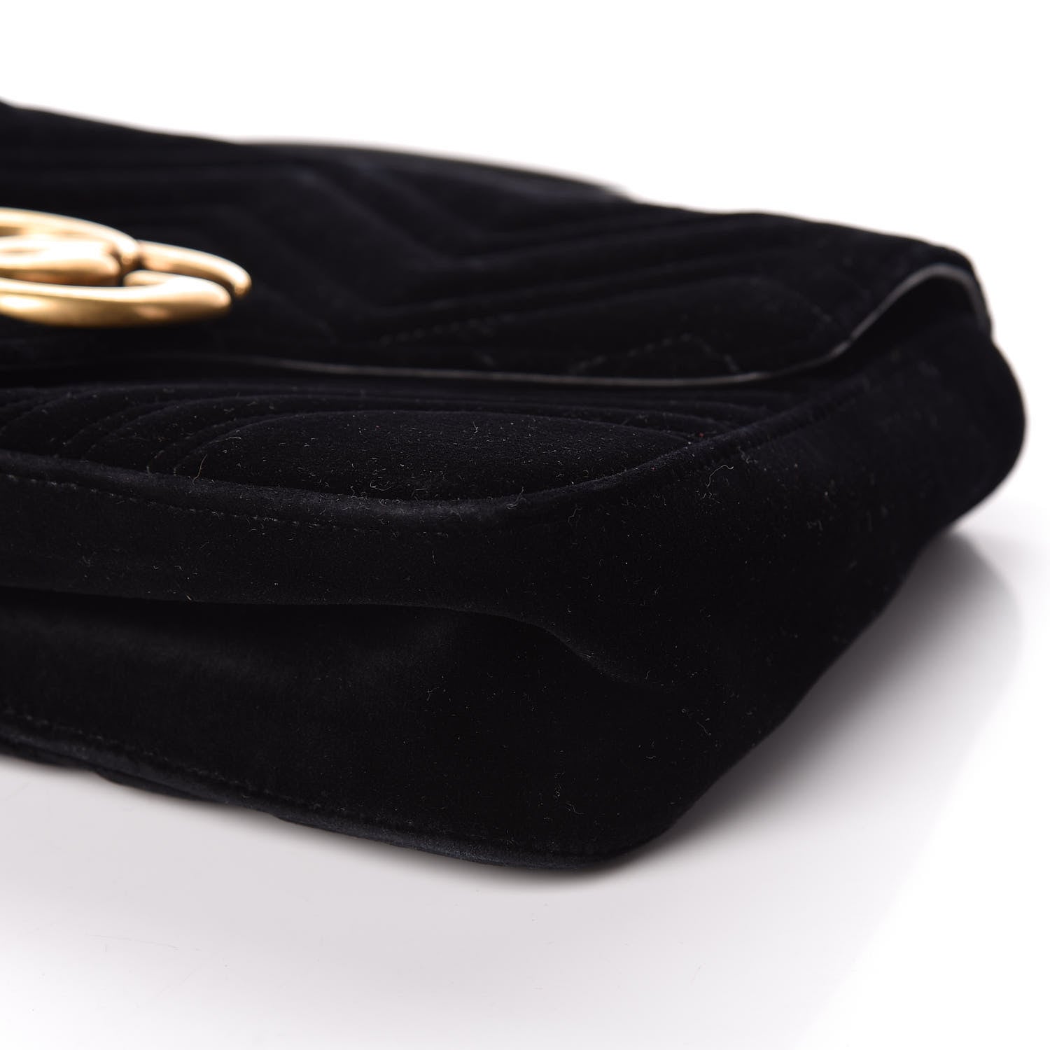 Gucci Velvet Matelasse Medium GG Marmont Shoulder Bag Black 8 of 11