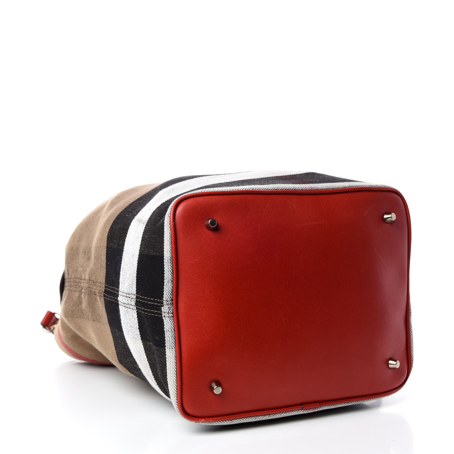Burberry Canvas Mega Check Medium Ashby Hobo Cadmium Red 5 of 12