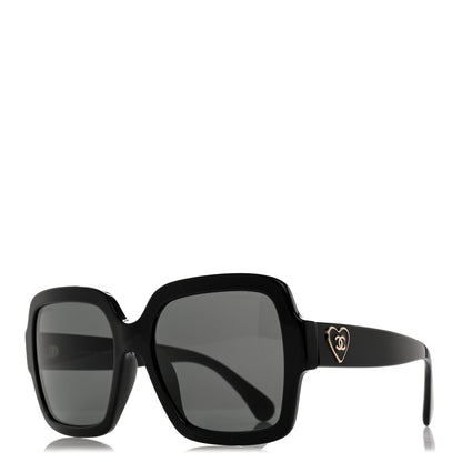 Chanel Acetate Square Heart Sunglasses 5479-A Black 1 of 8