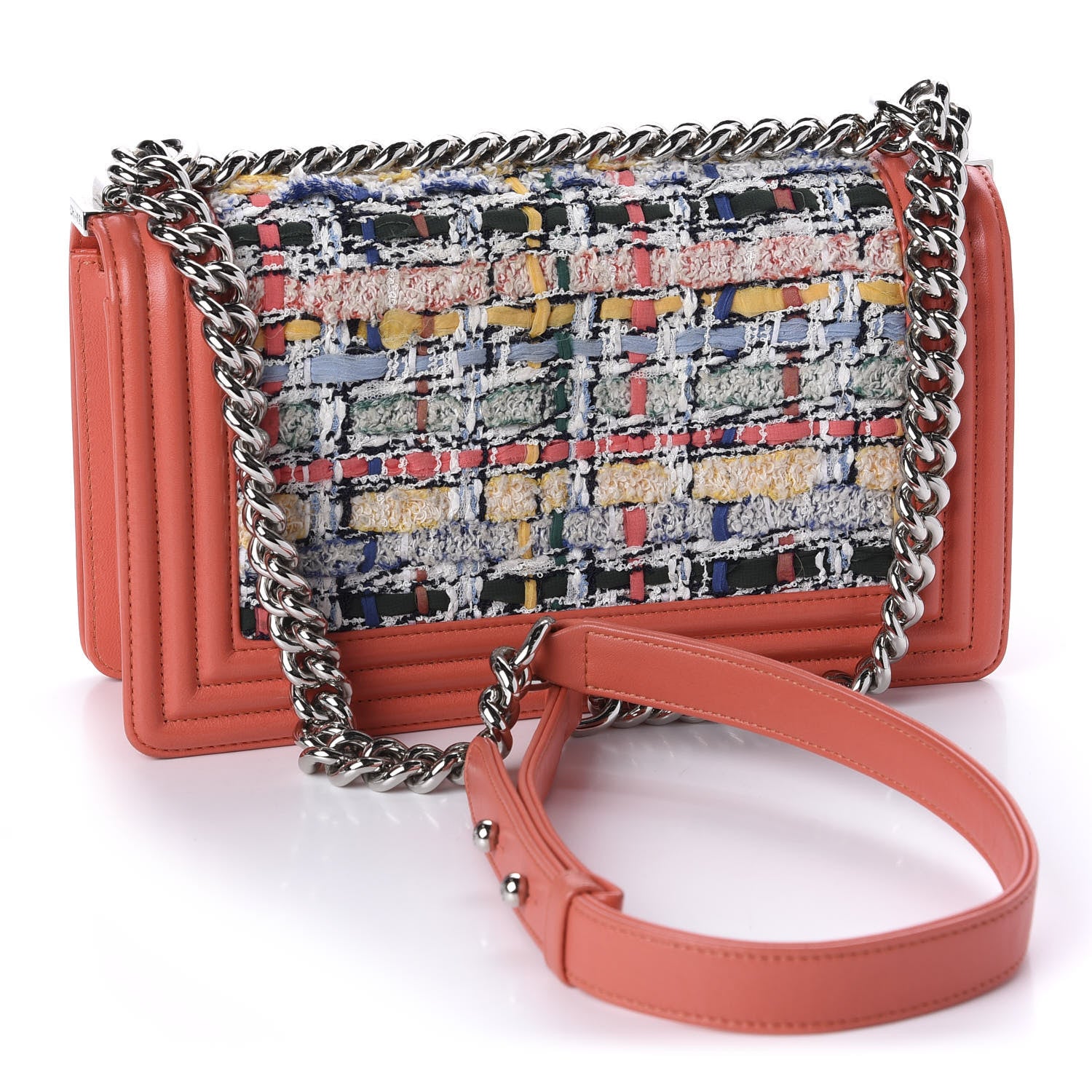 Chanel Lambskin Tweed Medium Boy Flap Coral 3 of 11