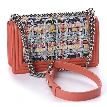 Chanel Lambskin Tweed Medium Boy Flap Coral 3 of 11