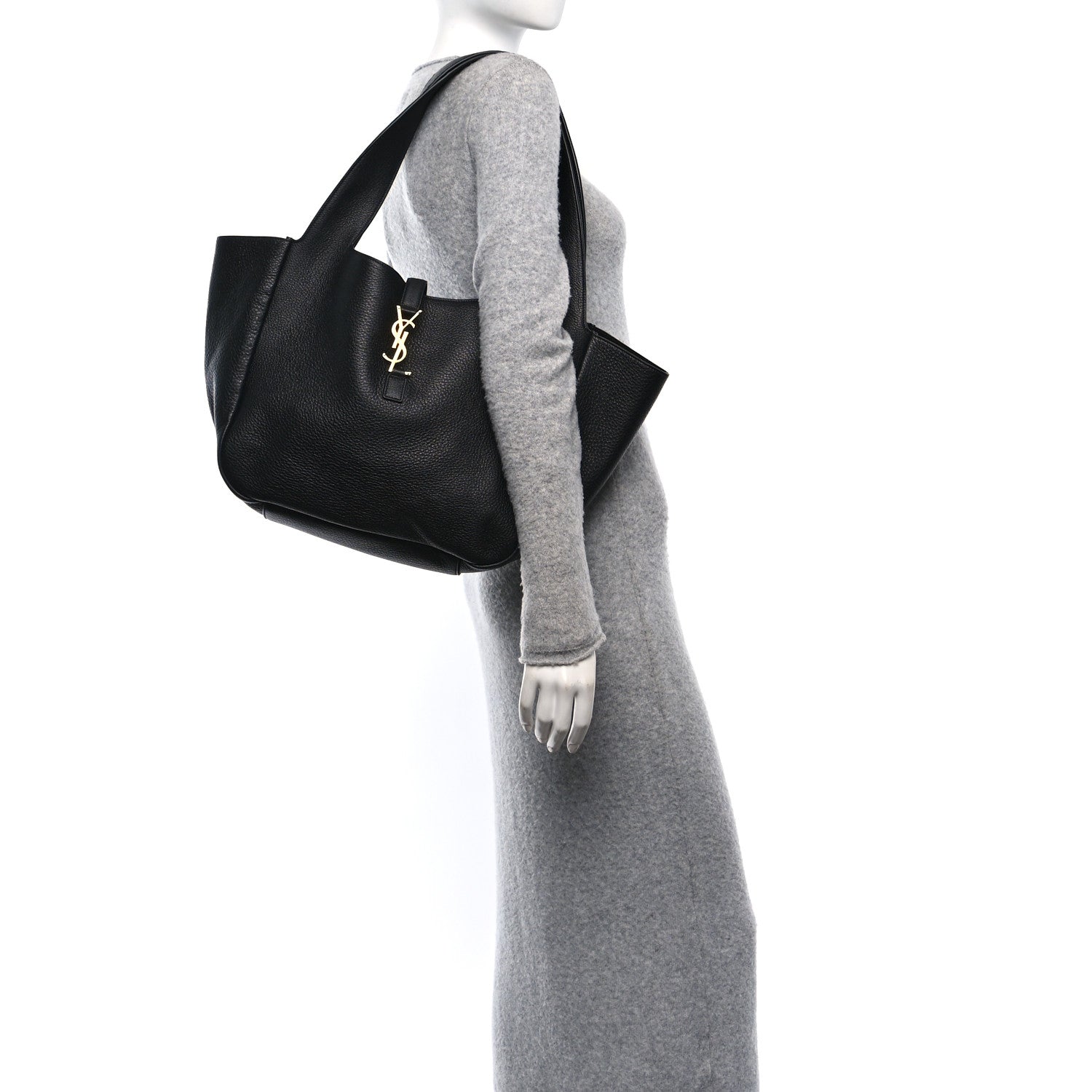 Saint Laurent Grained Deerskin Bea Tote Black 2 of 10