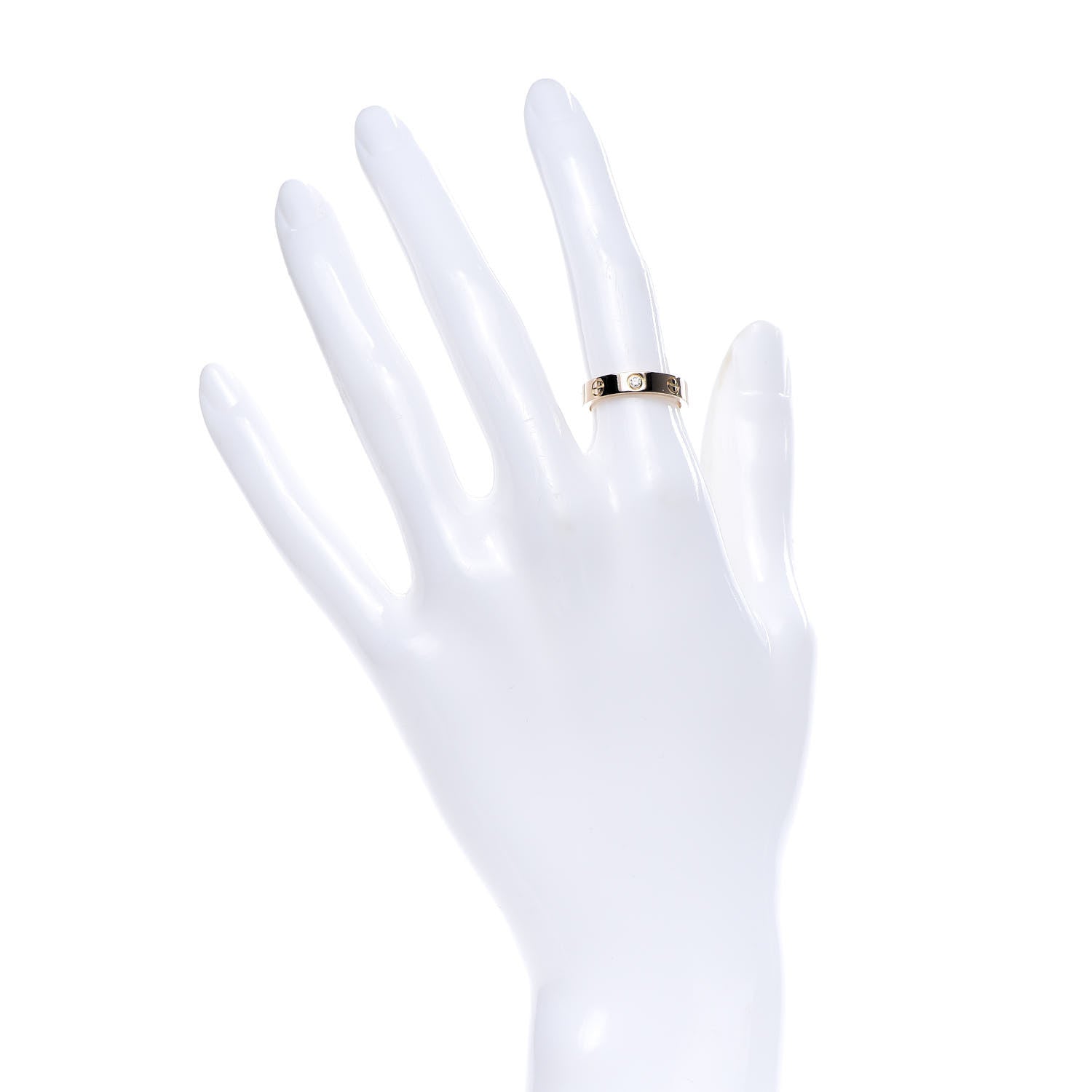 Cartier 18K Pink Gold Diamond 4mm LOVE Wedding Band Ring 49 4.75 2 of 4