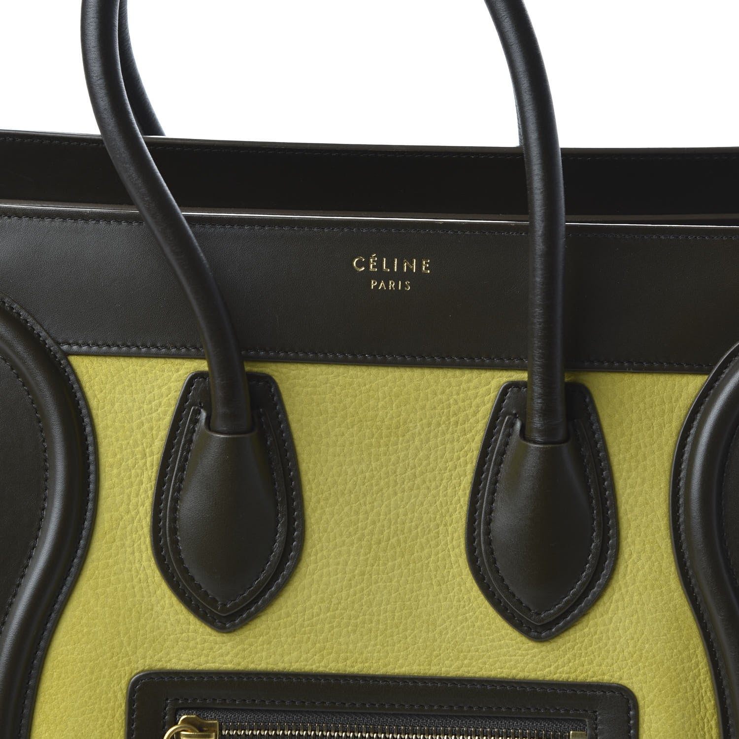 Celine Nubuck Smooth Calfskin Micro Tri-Color Luggage Chartreuse 9 of 9