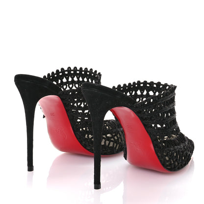 Christian Louboutin Rete Macrame Deia 100 Mule Sandals 38 Black 5 of 8