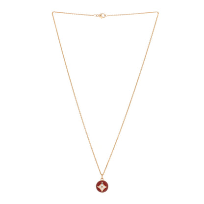 Louis Vuitton 18K Yellow Gold Diamond Cornelian B Blossom Medallion Pendant Necklace 2 of 5