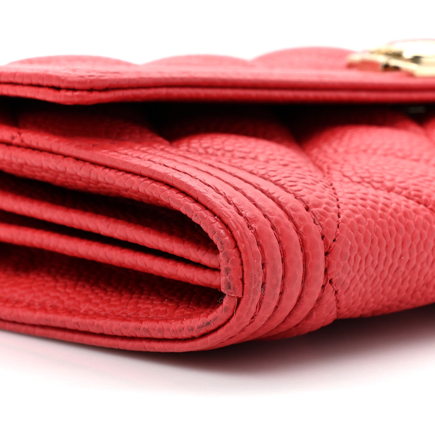 Chanel Caviar Quilted Large Boy Gusset Flap Wallet Red 12 of 17