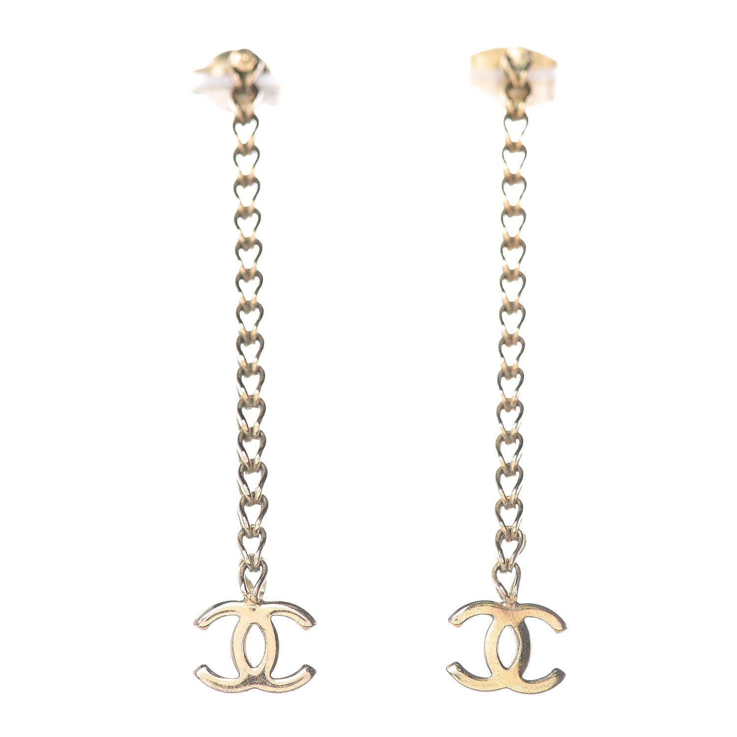Chanel CC Drop Earrings Gold 1 of 4