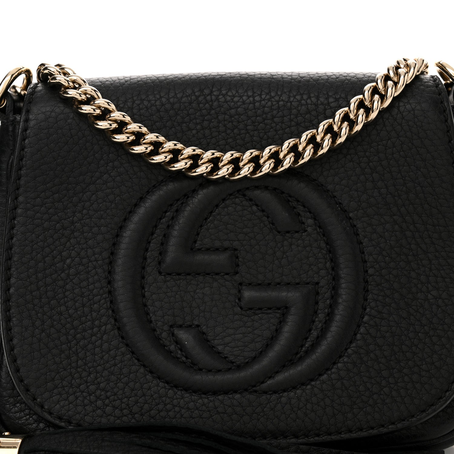 Gucci Pebbled Calfskin Small Soho Flap Crossbody Black 7 of 11