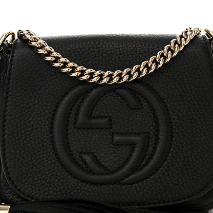 Gucci Pebbled Calfskin Small Soho Flap Crossbody Black 7 of 11