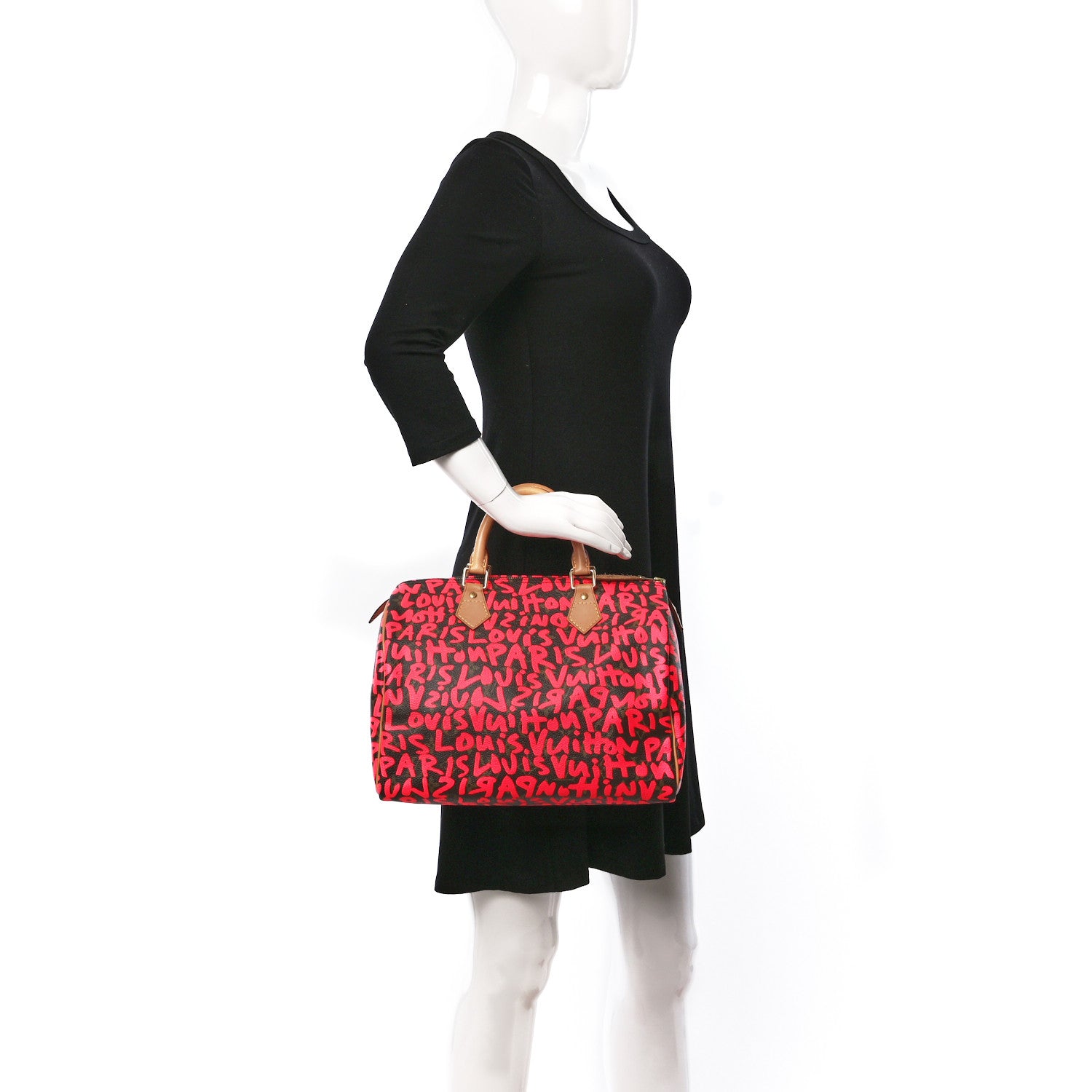 Louis Vuitton Monogram Graffiti Speedy 30 Fuchsia 2 of 13