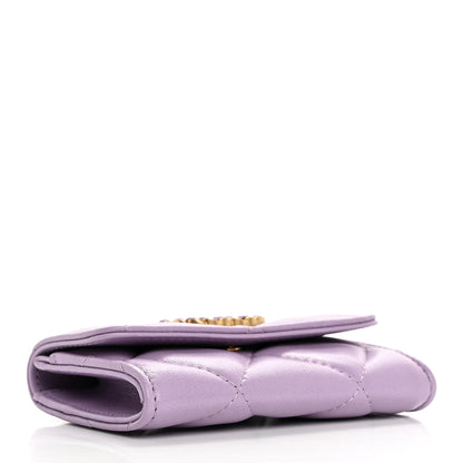 Chanel Lambskin Quilted Chanel 19 Flap Card Holder Light Purple 4 of 9