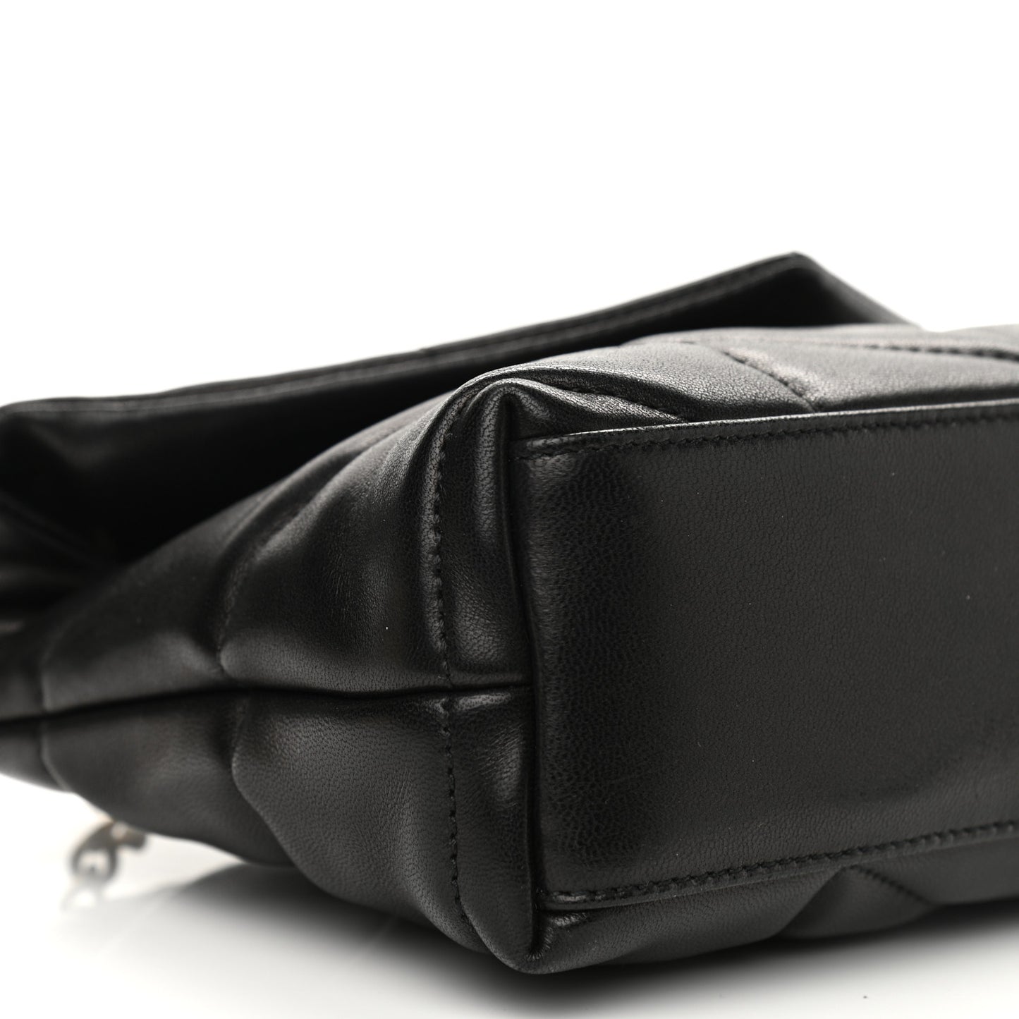 Lambskin Quilted Toy Loulou Puffer Monogram Chain Satchel Black