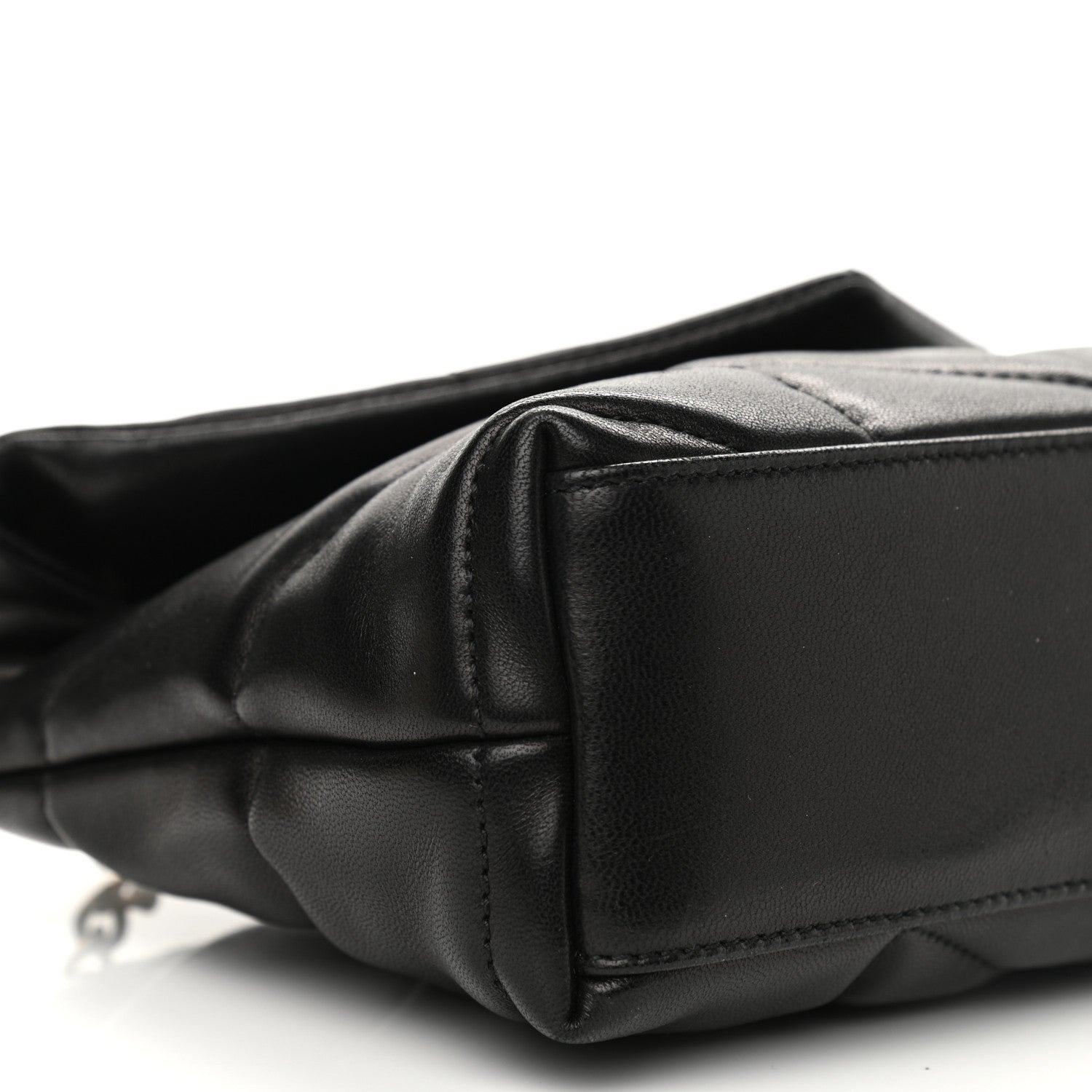 Saint Laurent Lambskin Quilted Toy Loulou Puffer Monogram Chain Satchel Black 10 of 11