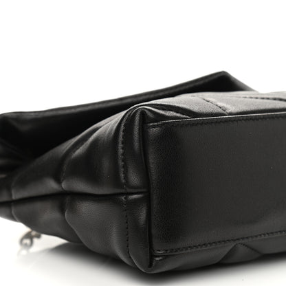 Saint Laurent Lambskin Quilted Toy Loulou Puffer Monogram Chain Satchel Black 10 of 11