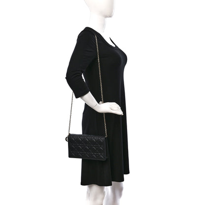 Christian Dior Lambskin Cannage Lady Dior Pouch Black 2 of 11