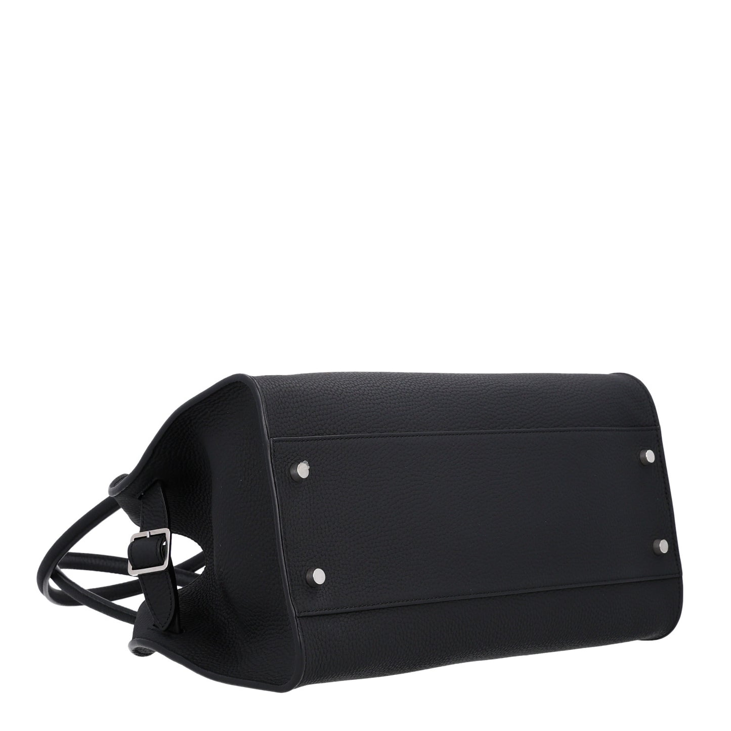Matte Grained Calfskin Margaux Shoulder 12 Black