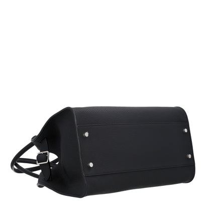 The Row Matte Grained Calfskin Margaux Shoulder 12 Black 3 of 8