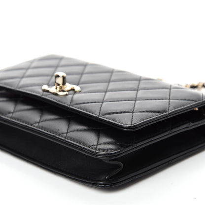 Chanel Lambskin Quilted Trendy CC Wallet On Chain WOC Black 7 of 13