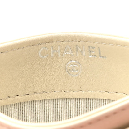 Chanel Lambskin Chevron Quilted Card Holder Ivory 6 of 9