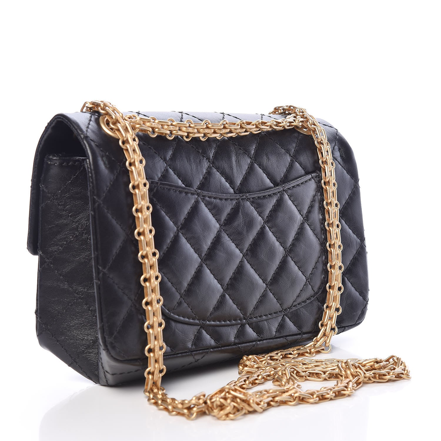 Chanel Aged Calfskin Quilted 2.55 Reissue 224 Flap Black 3 of 11