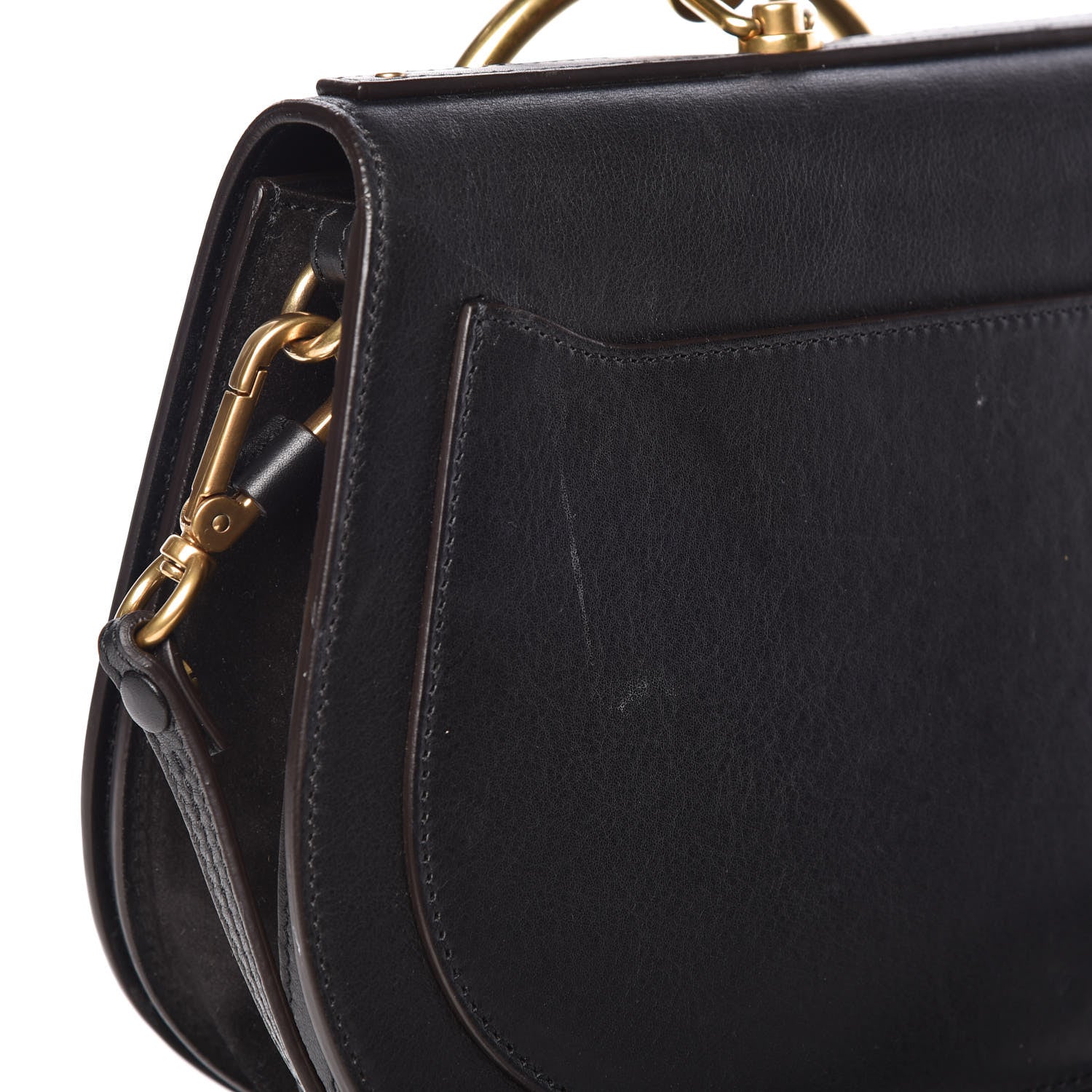 Chloe Calfskin Suede Medium Nile Bracelet Bag Black 12 of 12