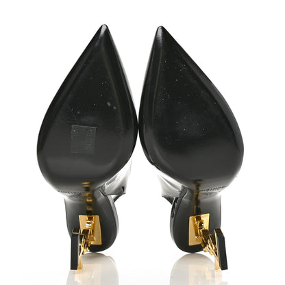 Saint Laurent Patent Opyum 110 Slingback Pumps 40 Black Gold 5 of 8