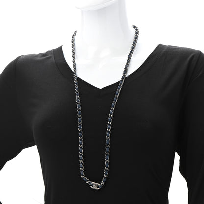 Chanel Lambskin CC Turnlock Necklace Navy Blue 2 of 5