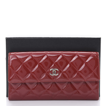 Chanel Patent Quilted Large Flap Wallet Rouge Fonce 11 of 11