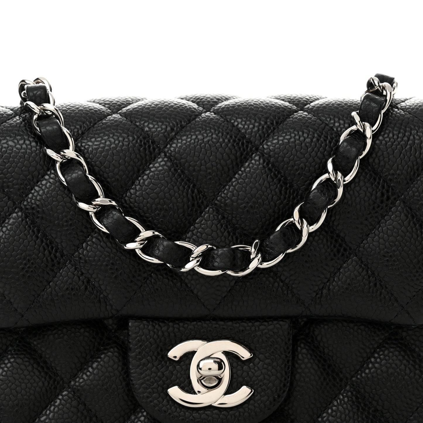 Caviar Quilted Mini Square Flap Black