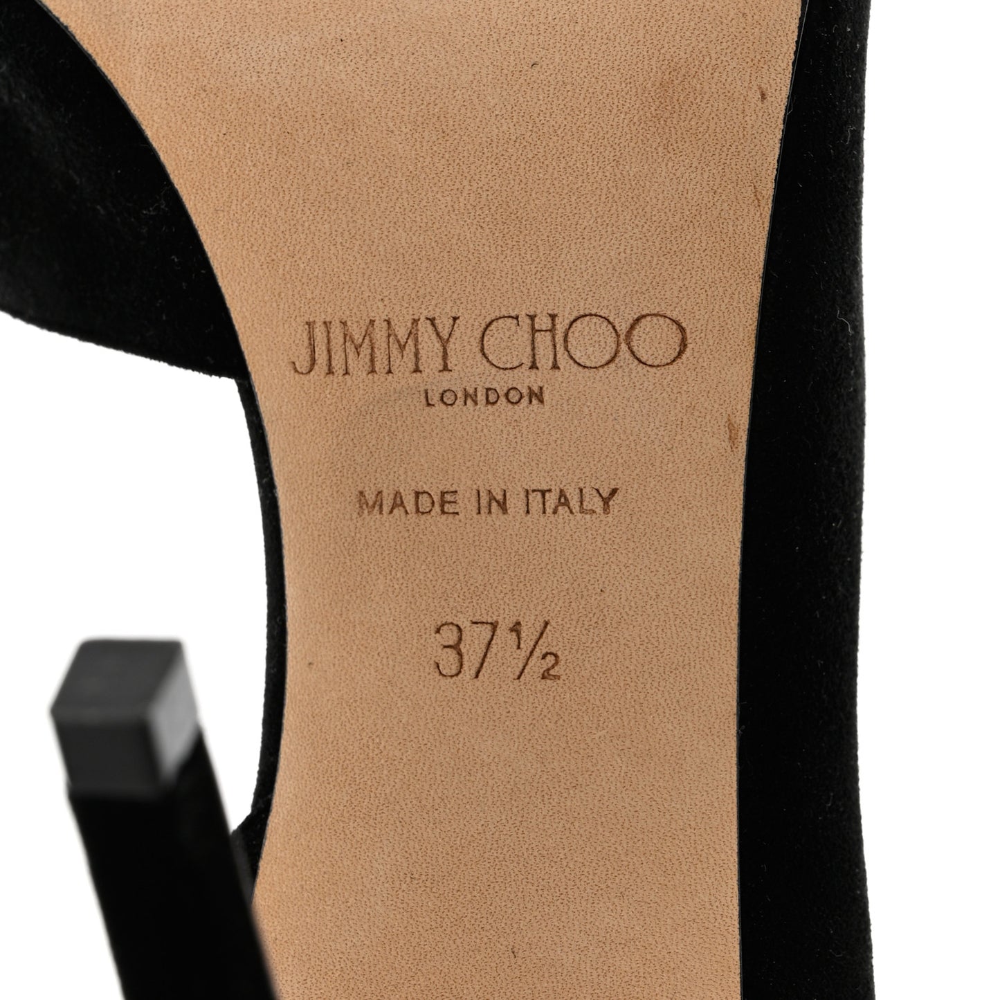 Suede Calfskin Sadira 100 Sandals 37.5 Black