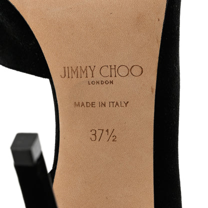 Jimmy Choo Suede Calfskin Sadira 100 Sandals 37.5 Black 7 of 7