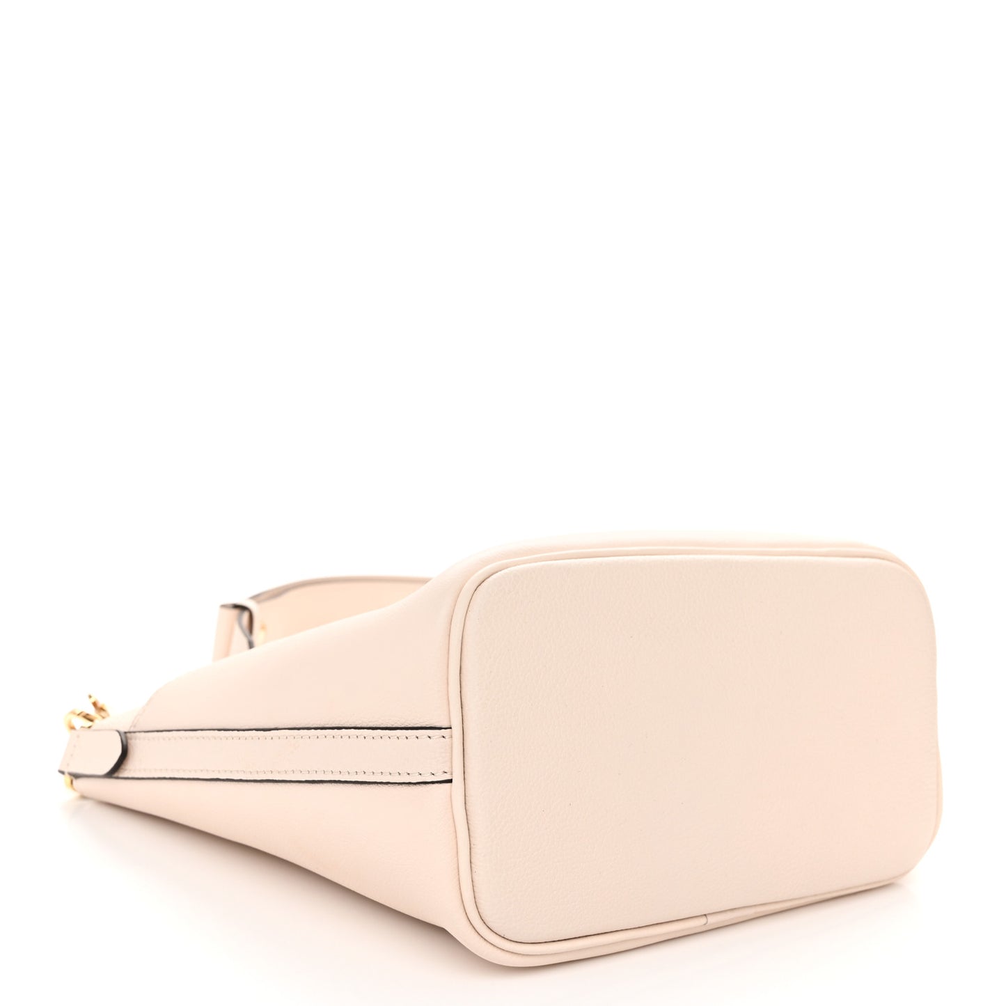 Grained Calfskin Lock and Walk Bucket Quartz