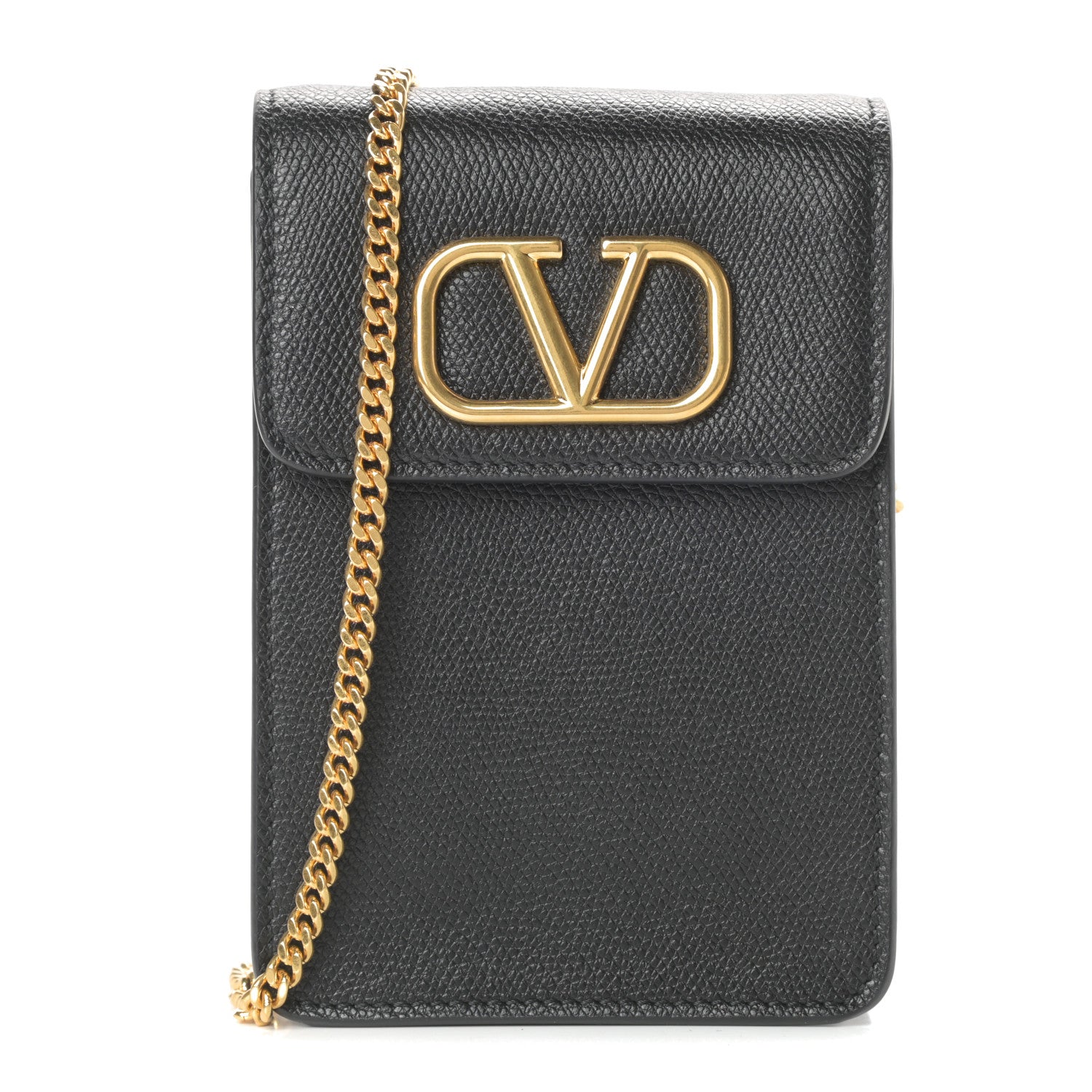 Valentino Garavani Calfskin Vlogo Phone Pouch Black 1 of 12