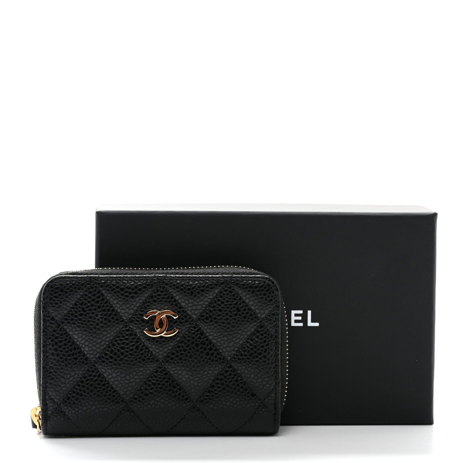 Chanel Caviar Quilted Zip Coin Purse Black 8 of 8