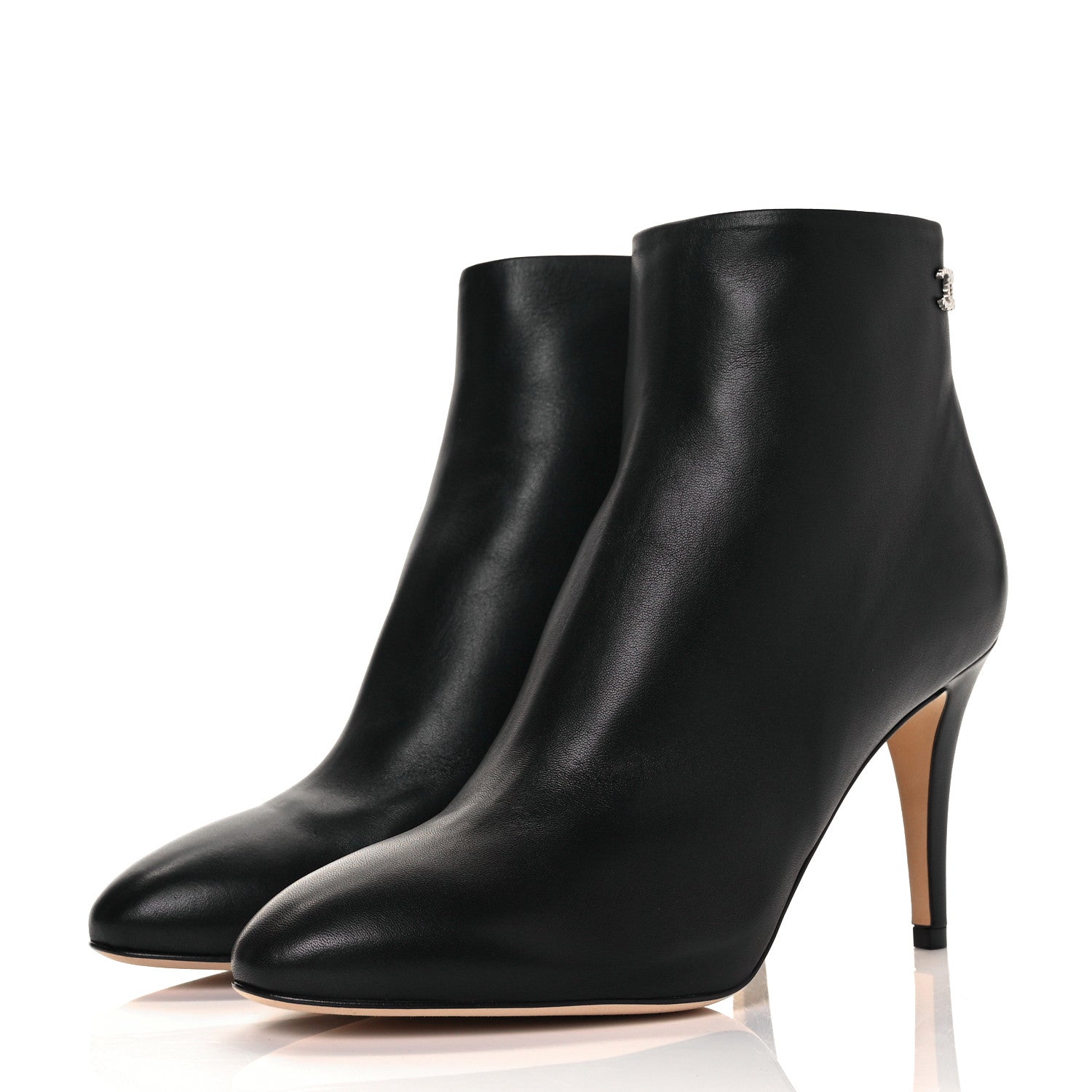 Chanel Lambskin Short Ankle Boots 38.5 Black 5 of 20
