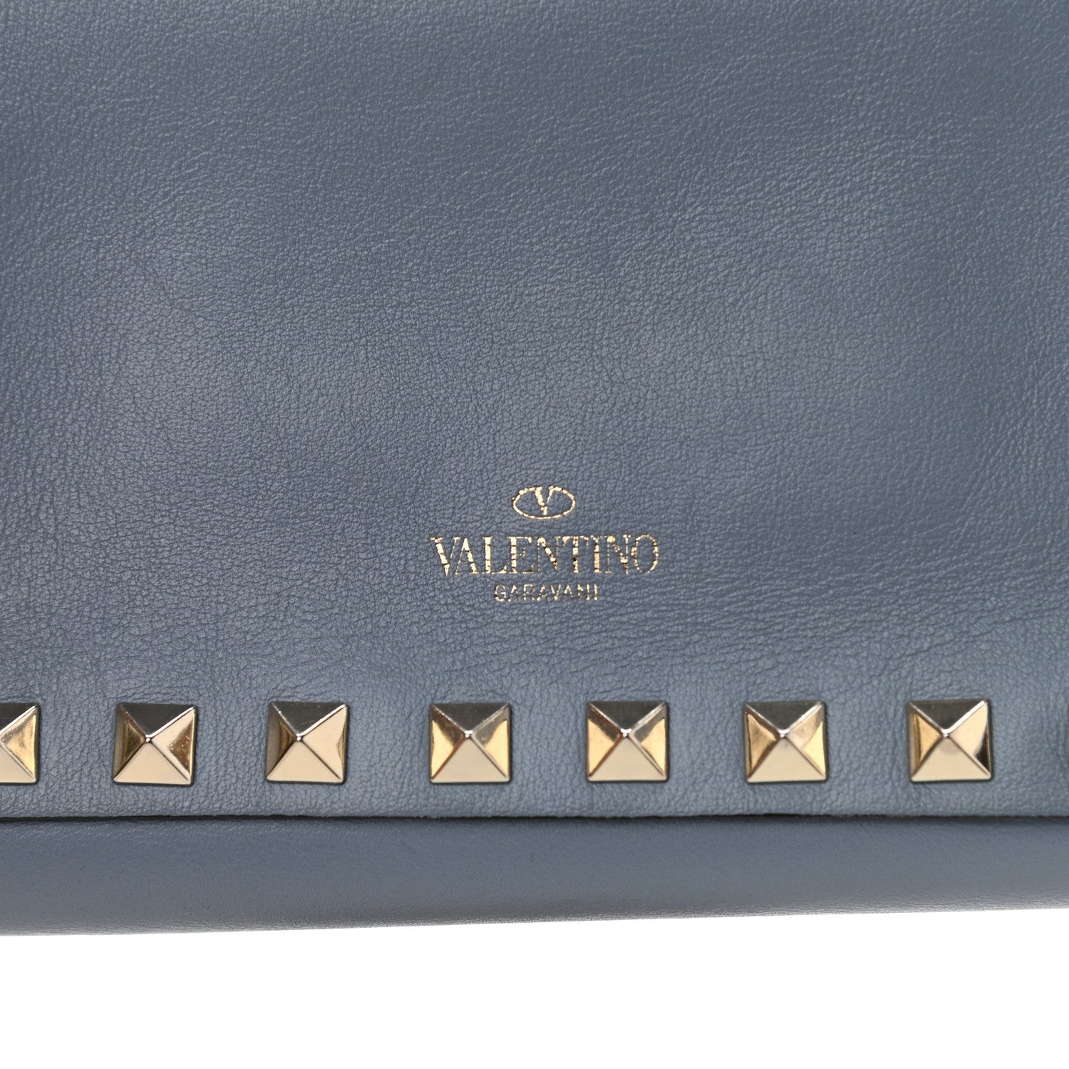 Valentino Garavani Vitello Small Rockstud Chain Flap Crossbody Bag Blue 6 of 14