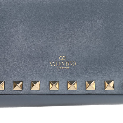 Valentino Garavani Vitello Small Rockstud Chain Flap Crossbody Bag Blue 6 of 14