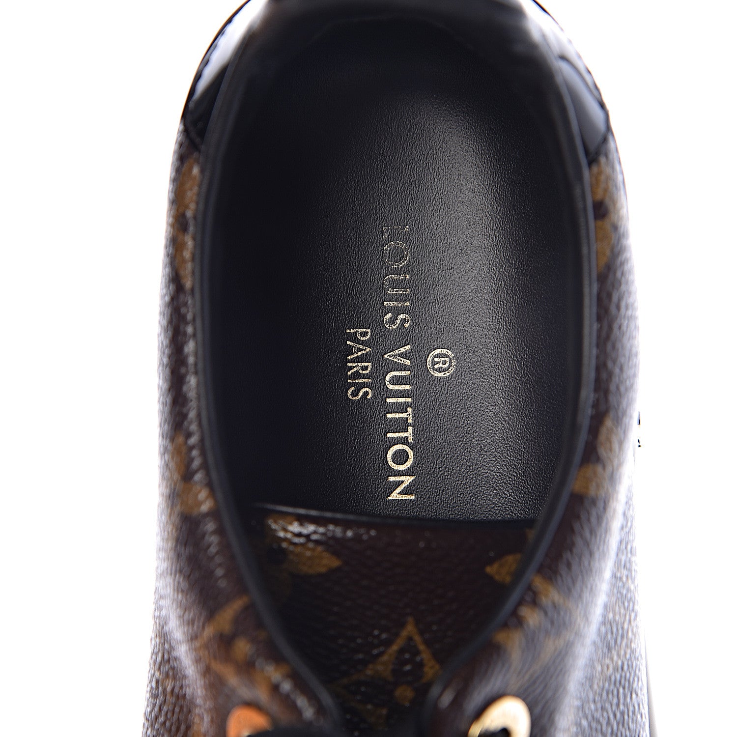 Louis Vuitton Patent Monogram Frontrow Sneakers 38 5 of 11