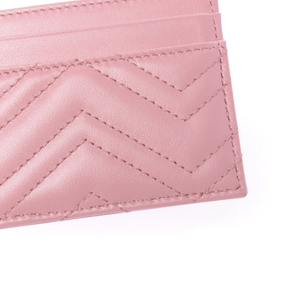 Gucci Calfskin Matelasse GG Marmont Card Holder Wild Rose 7 of 8