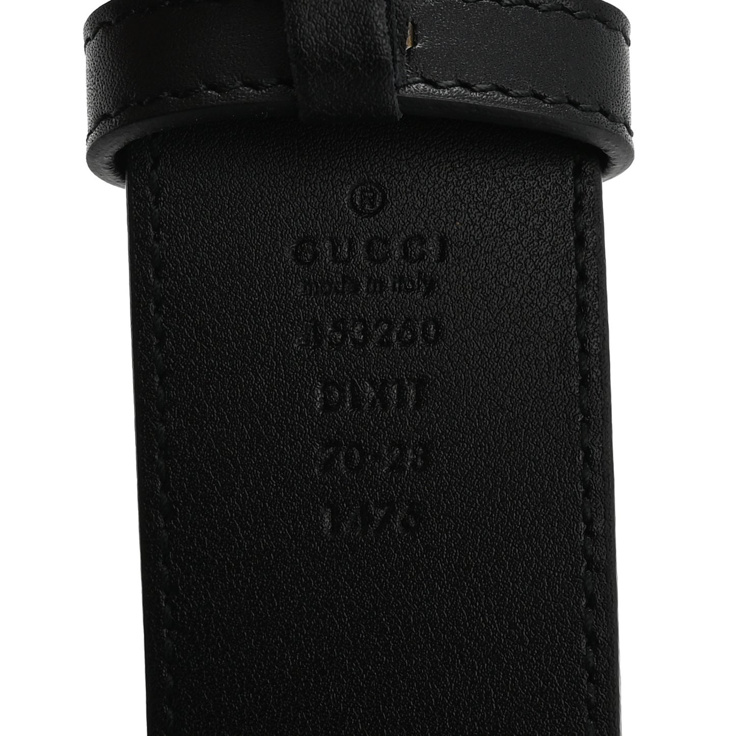 Moon Calfskin Pearl Double G 40mm Belt 70 28 Black Cream